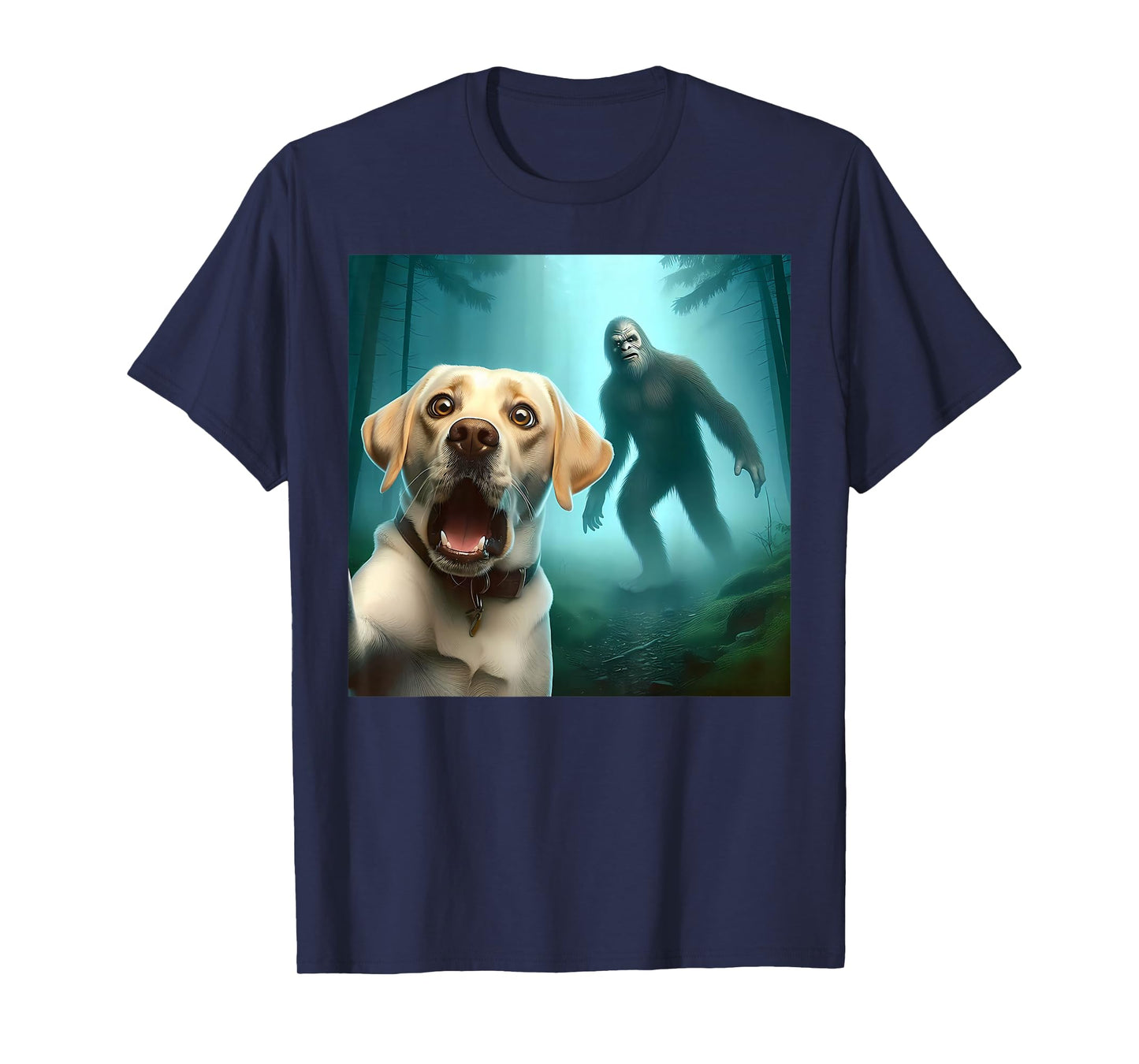 Labrador retriever Selfie with bigfoot sasquatch T-Shirt