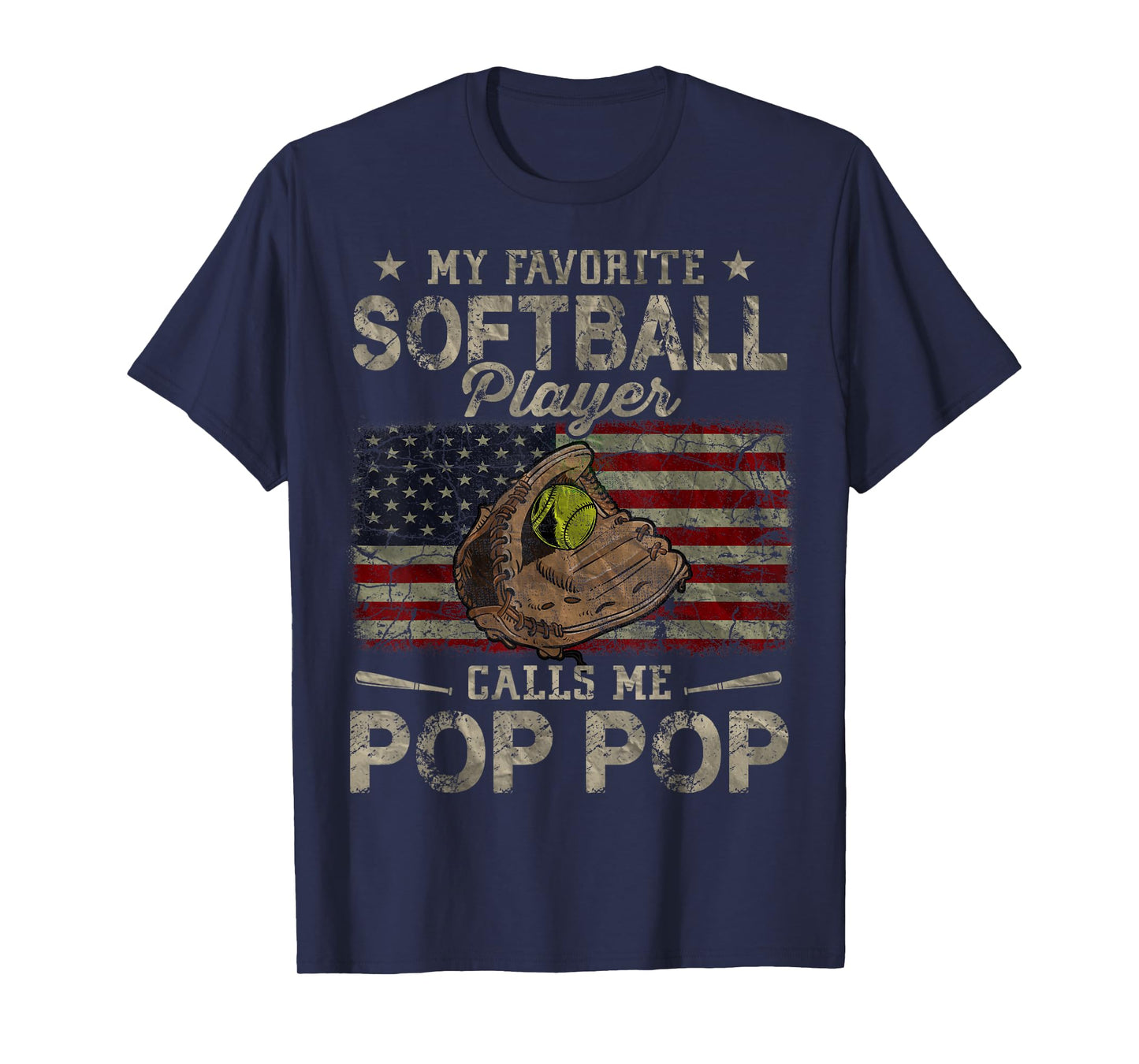My Favorite Softball Player Calls Me Pop Pop Father's Day T-Shirt