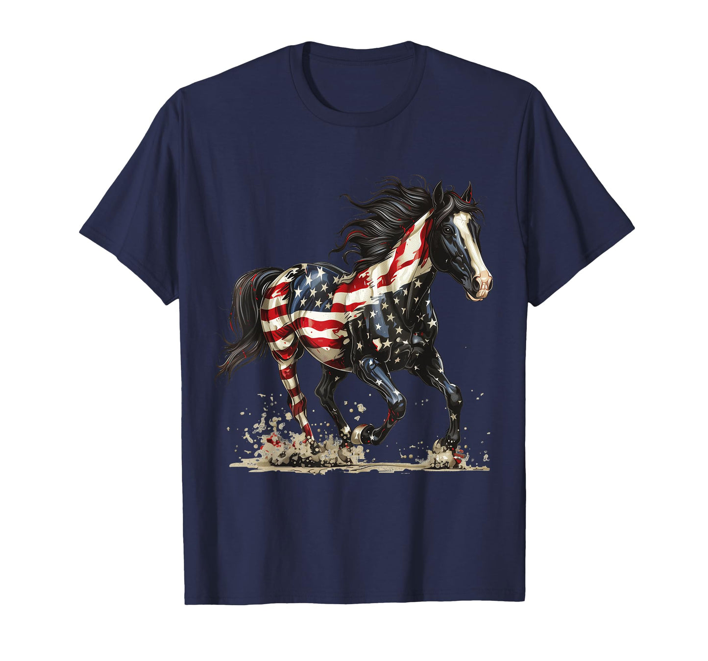 Patriotic Horse USA Flag Vintage Horse 4th of July T-Shirt
