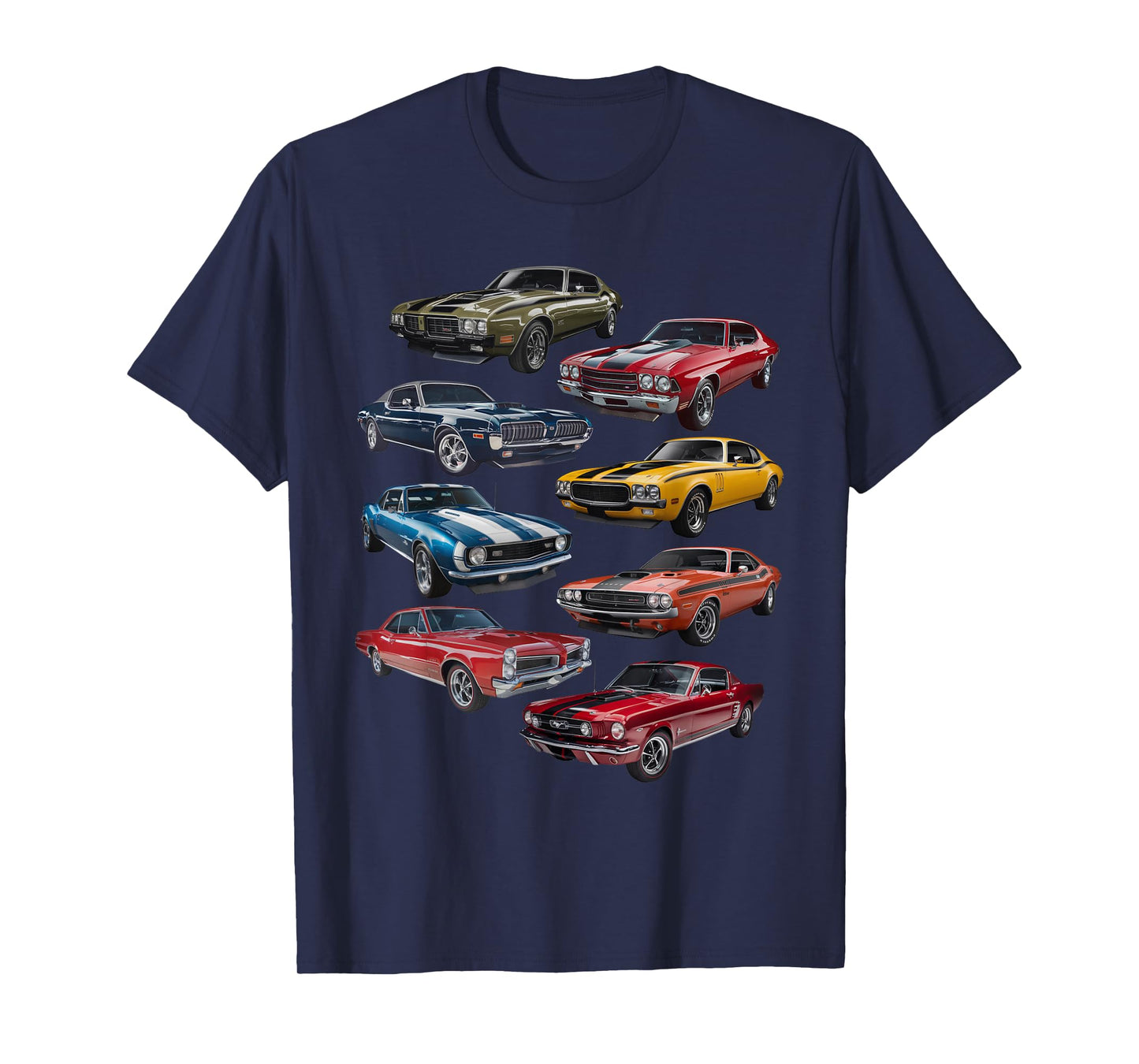Retro American Muscle Car Enthusiasts Artwork Vintage T-Shirt