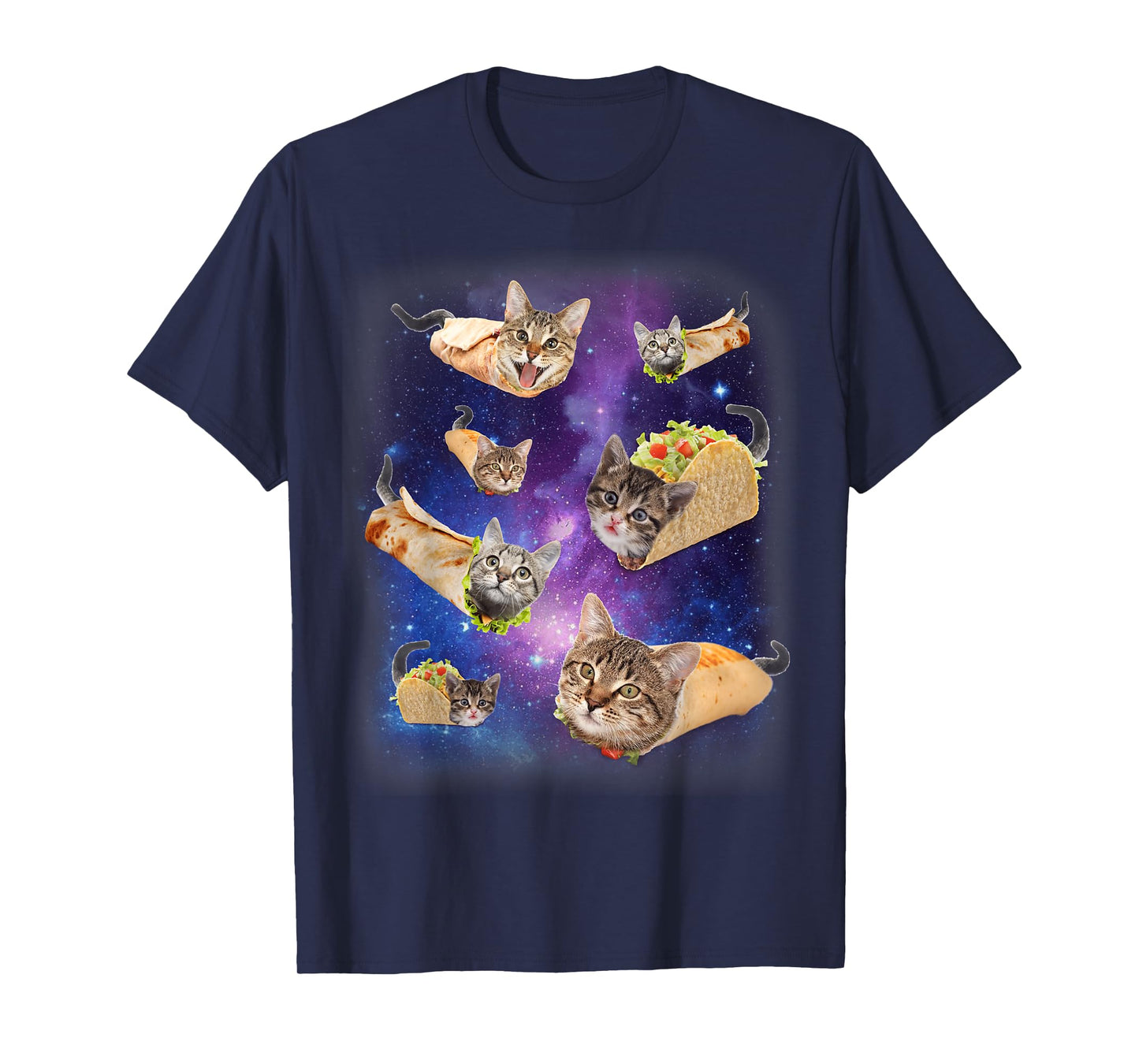 Burrito Cat and Taco Cat Space Galaxy Meme Tacocat Silly T-Shirt