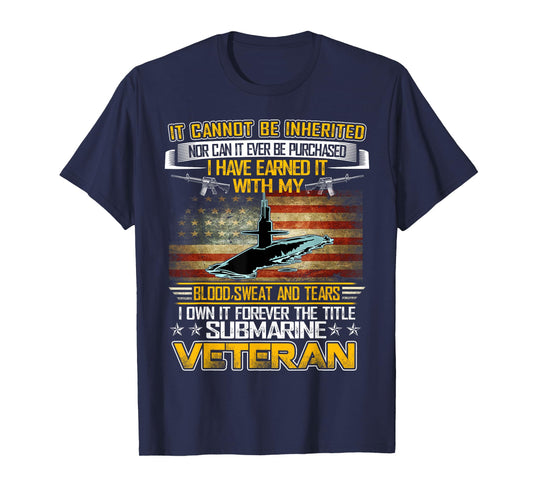 US Military Submarine US Flag Gifts for A Veteran Submariner T-Shirt