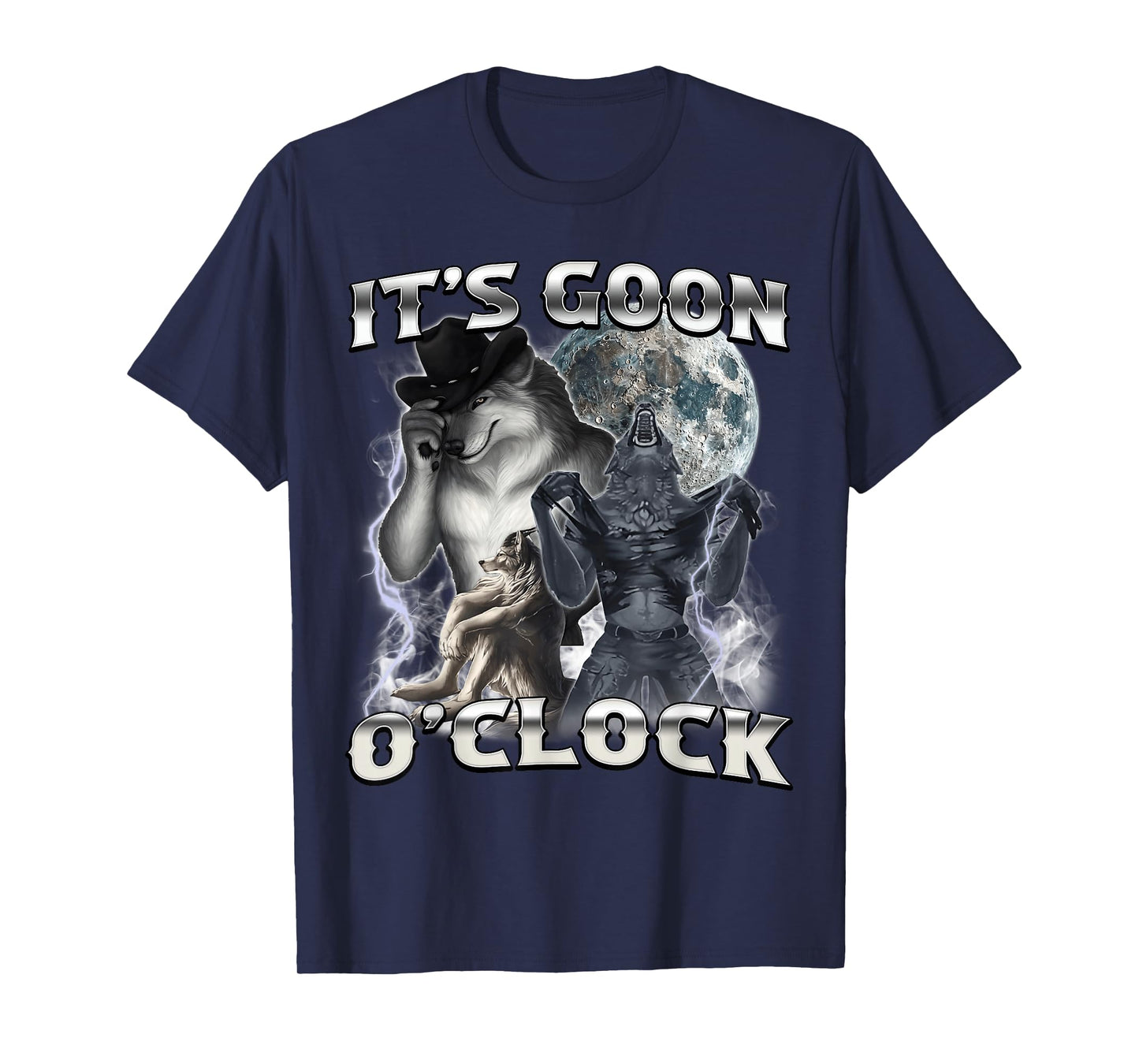 It's Goon O'clock Funny Alpha Wolf Ironic Meme Men Women T-Shirt