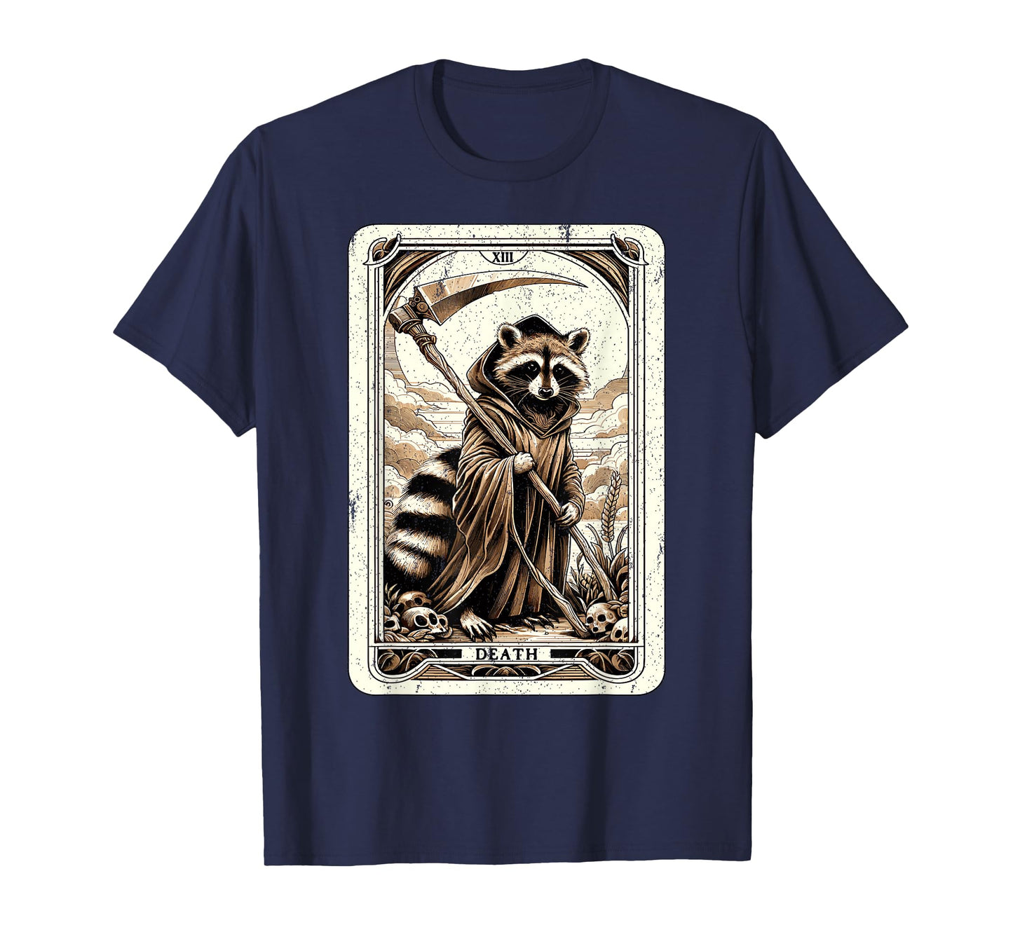 Raccoon Tarot Card Death Witchcraft Occult Raccoon T-Shirt, Small