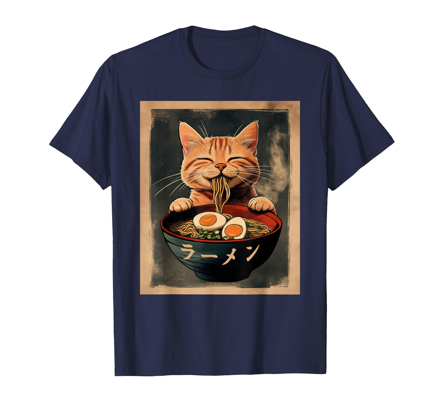 Funny Ginger Cat Ramen Japanese Graphic Tee Kawaii Anime T-Shirt