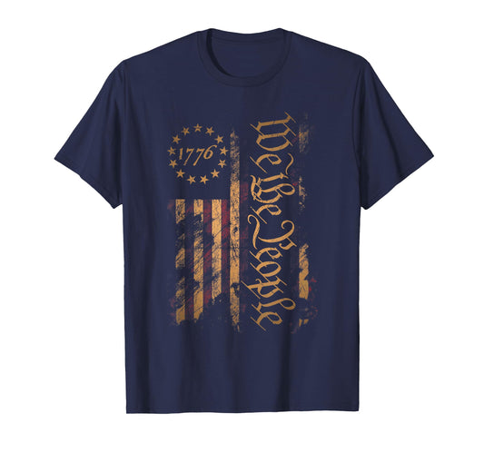 We The People 1776 Betsy Ross Flag Vintage Distressed Grunge T-Shirt