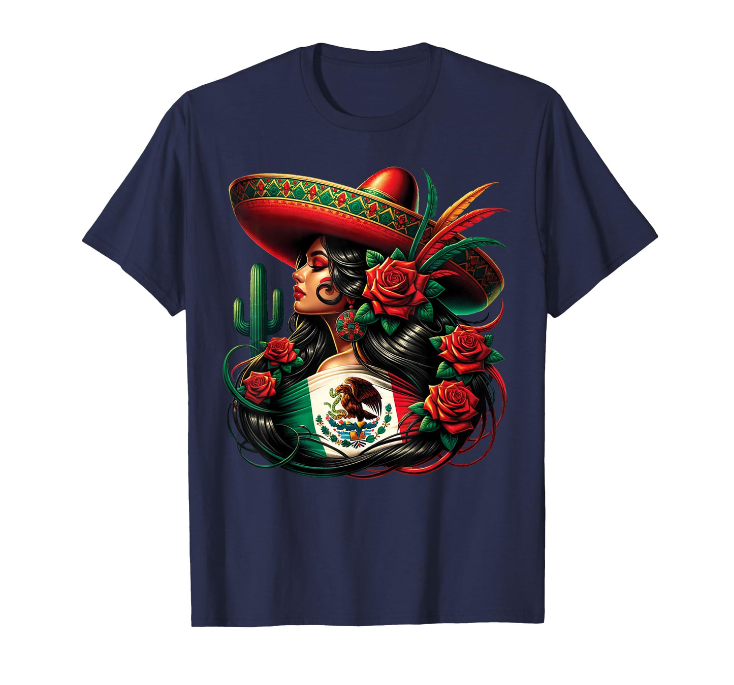 Mexico Flag Mexican Hispanic Siesta Pride Viva Mexico Women T-Shirt