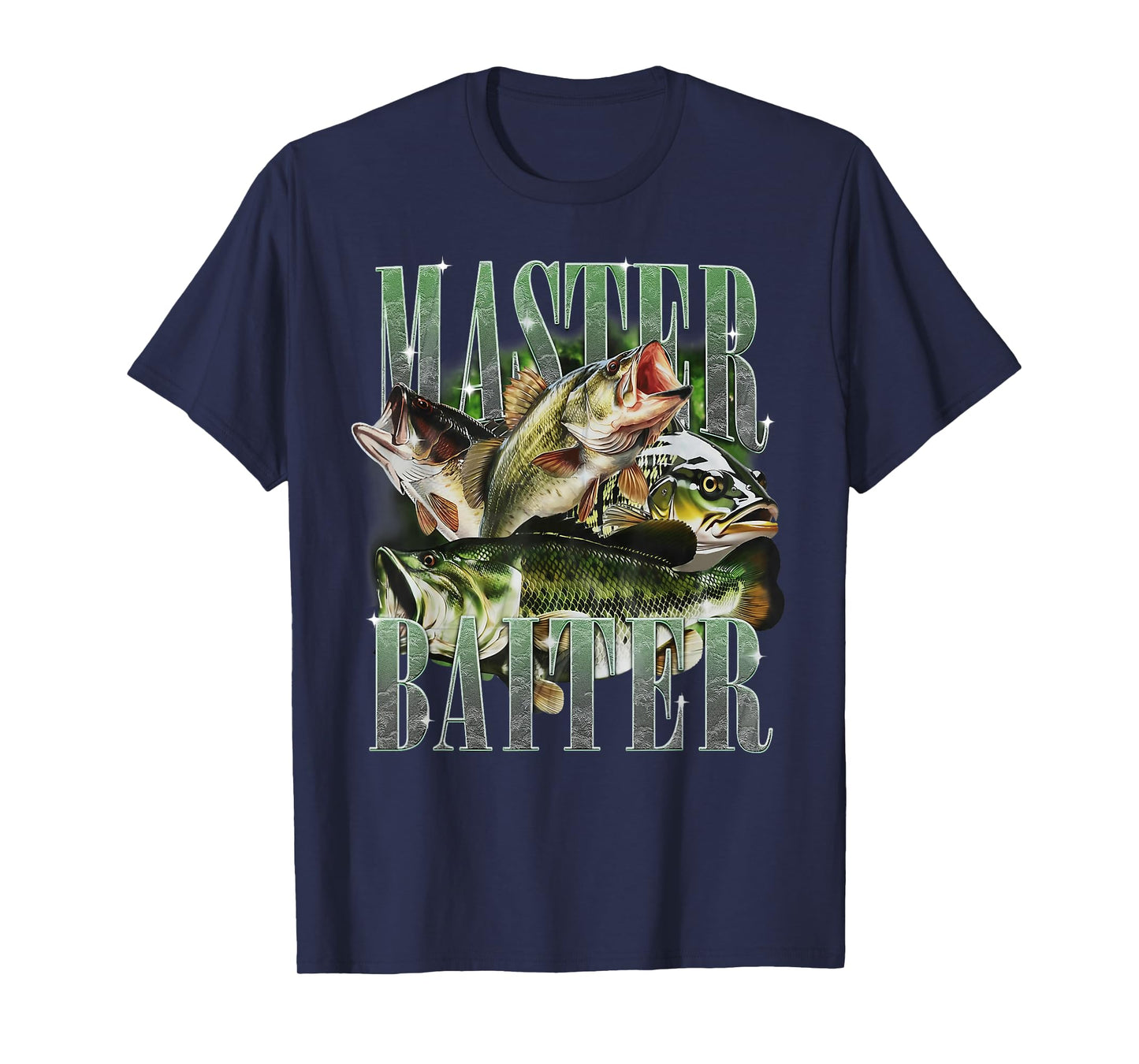 Master Baiter Bass Fishing Fisher Papa Dad Happy Fathers Day T-Shirt