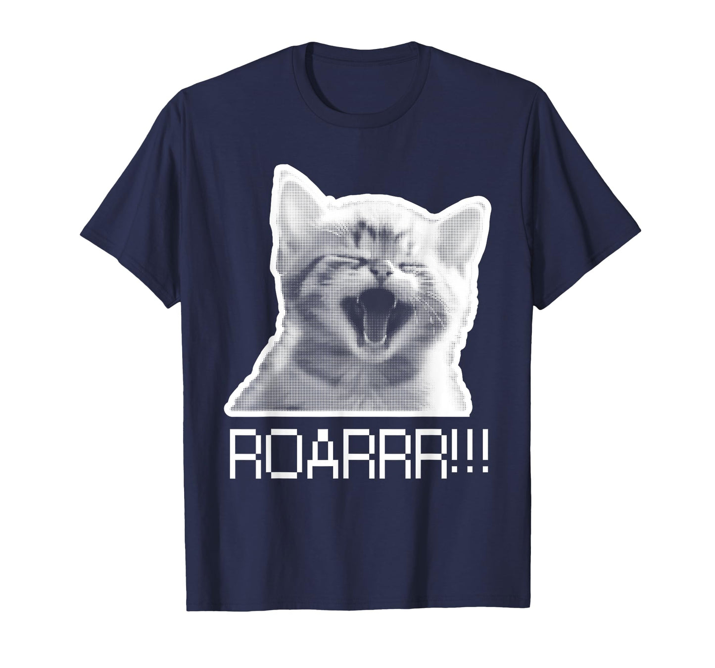 Roarr! Cute Kitten roars Cat Lover retro pixel Design funny T-Shirt