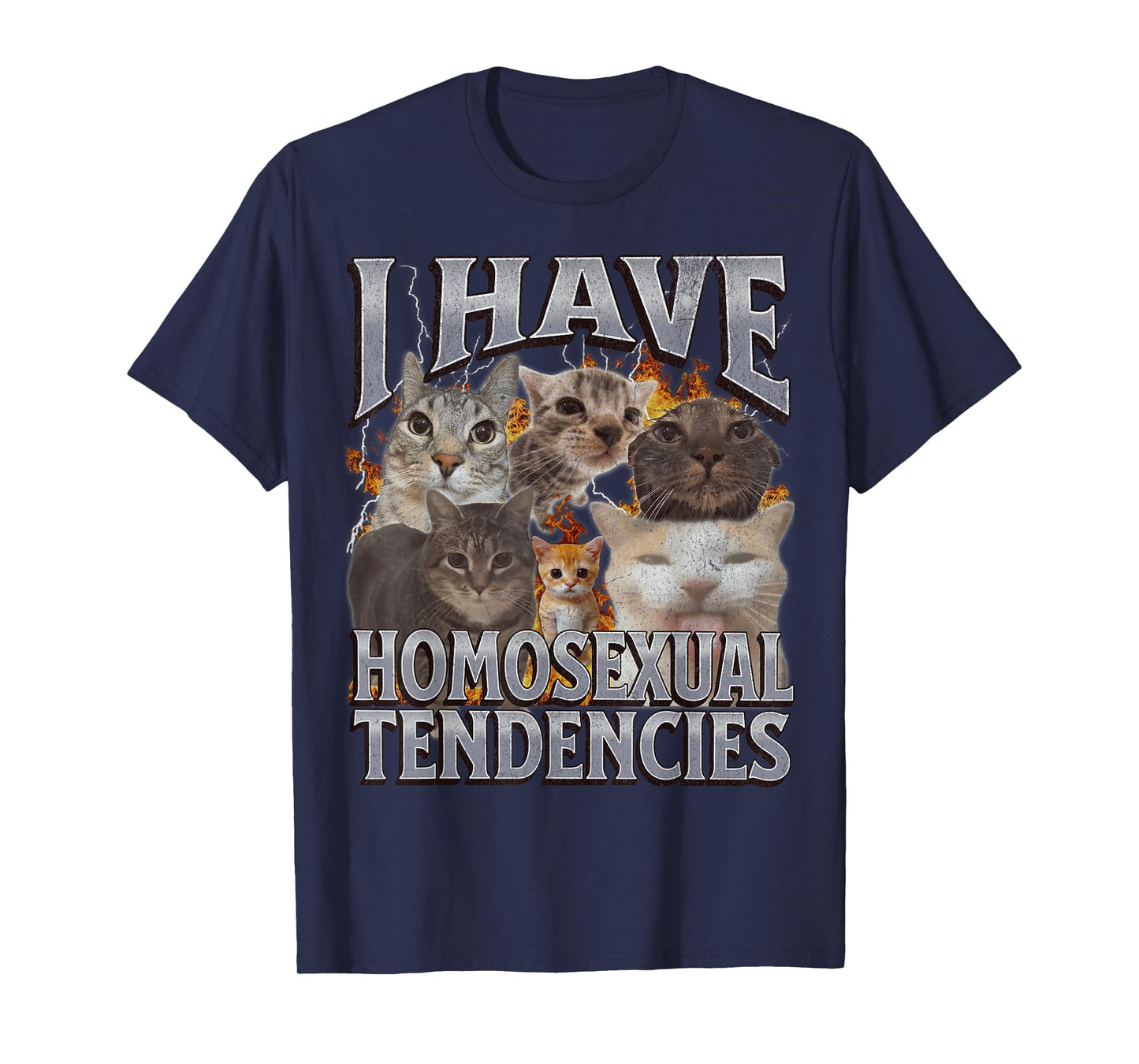 I Have Homosexual Tendencies Funny Cat Meme Bootleg Graphic Men Women T-Shirt