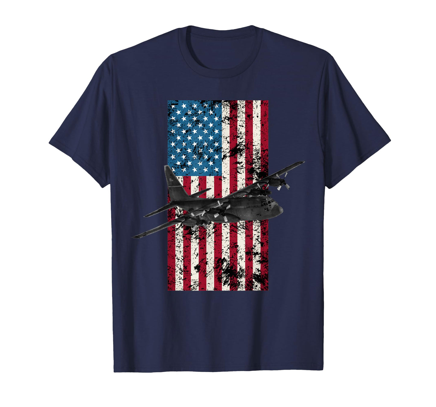 C-130 Hercules Vintage American Flag T-Shirt - Military Tee T-Shirt