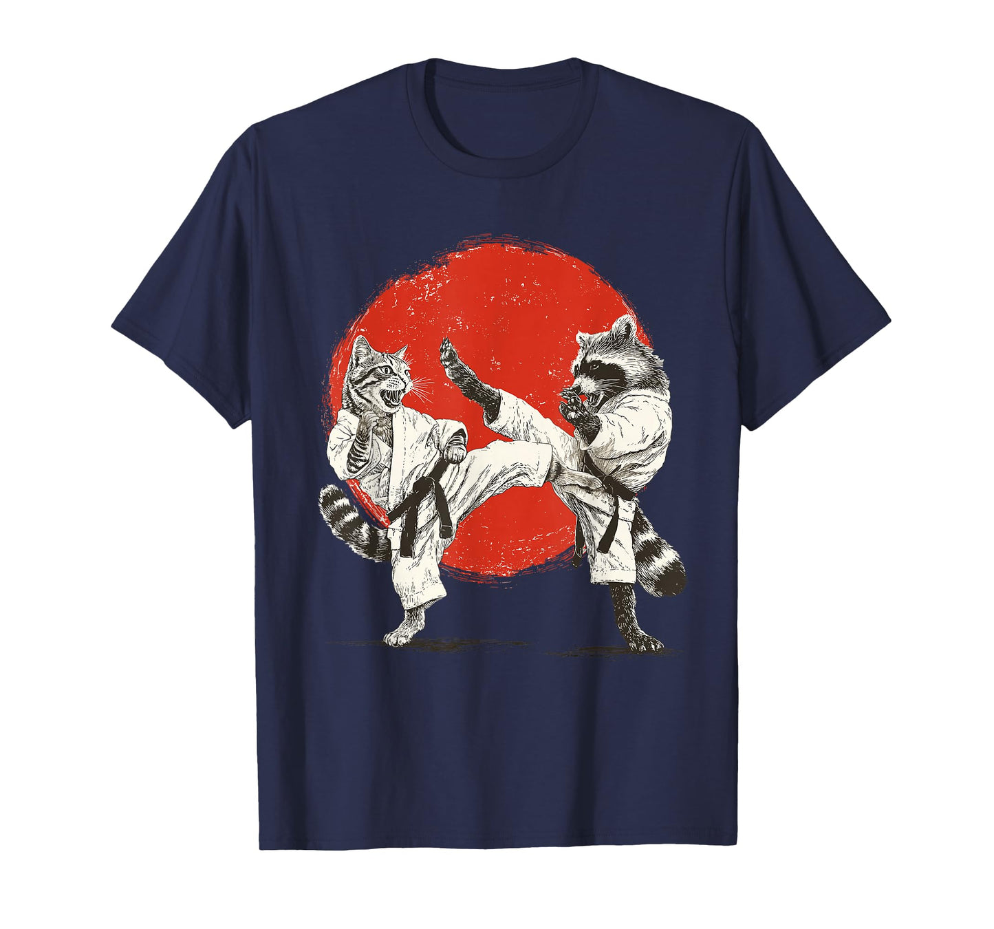 Funny Karate, Cat & Raccoon | Japanese Martial Arts, Japan T-Shirt