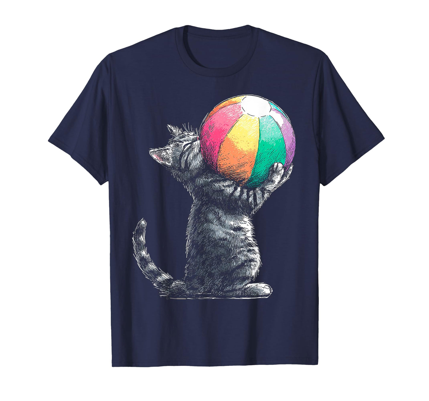 Cat Portrait Playing Cute Animal Graphic Illustration Cat T-Shirt