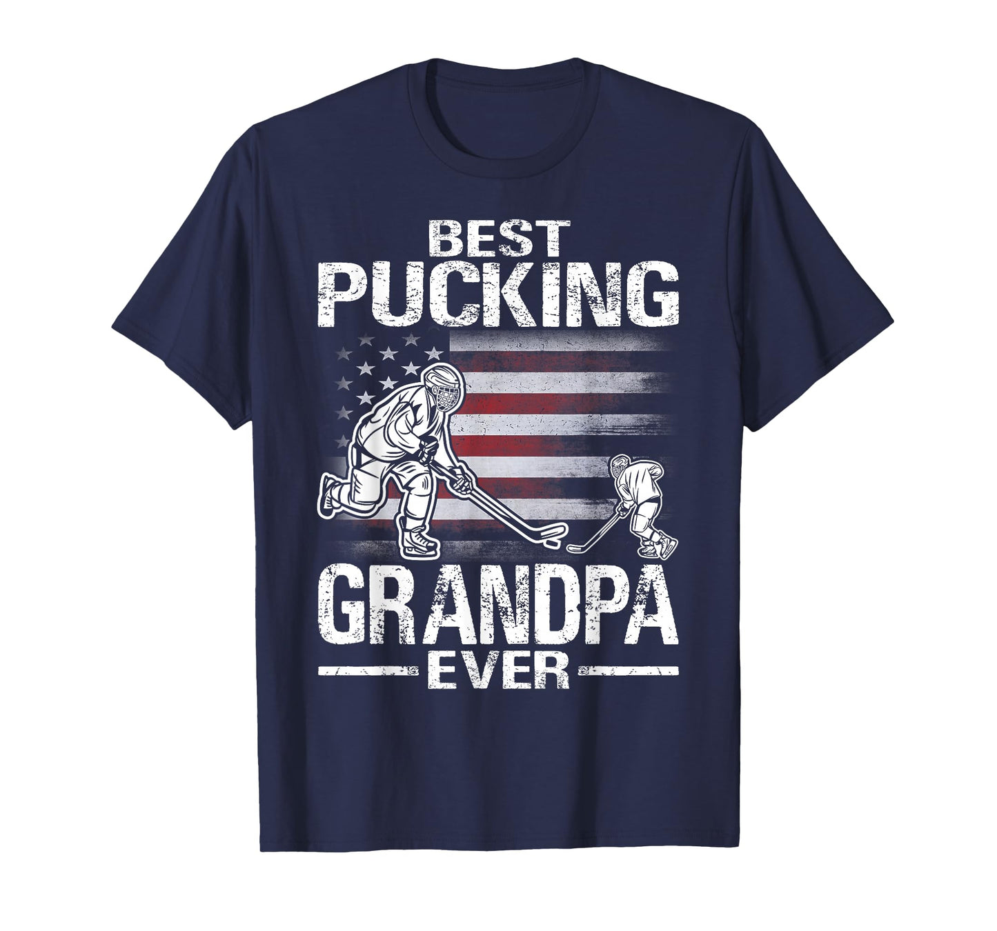 Best Pucking Grandpa Ever Hockey Father's Day Gift T-Shirt