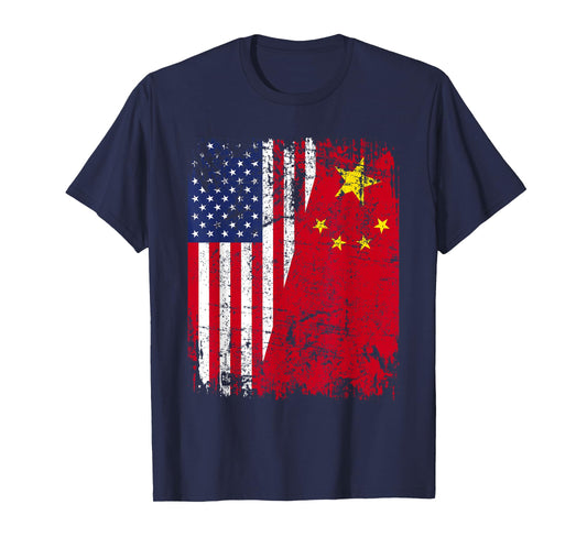 CHINESE American Flag | Men Women Kids | USA CHINA FLAG T-Shirt