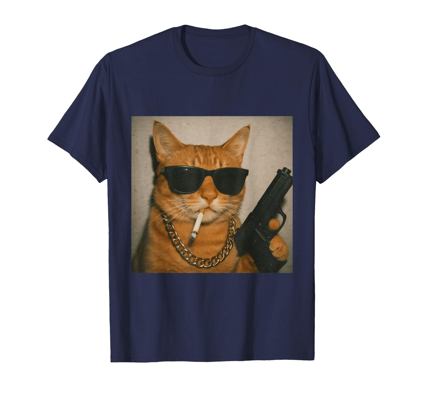 Funny Gangster Cat Smoking Gen Z Retro Meme Cat Lover T-Shirt