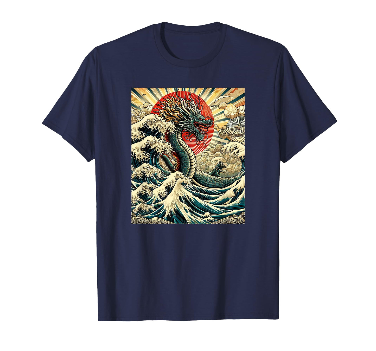 2024 Year of the Dragon with The Great Wave off Kanagawa T-Shirt