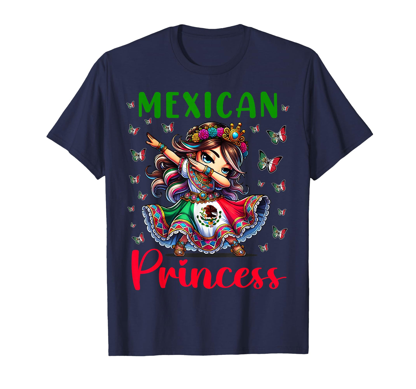 Mexican Princess Flag Latina Mexicana for Girls Kids T-Shirt