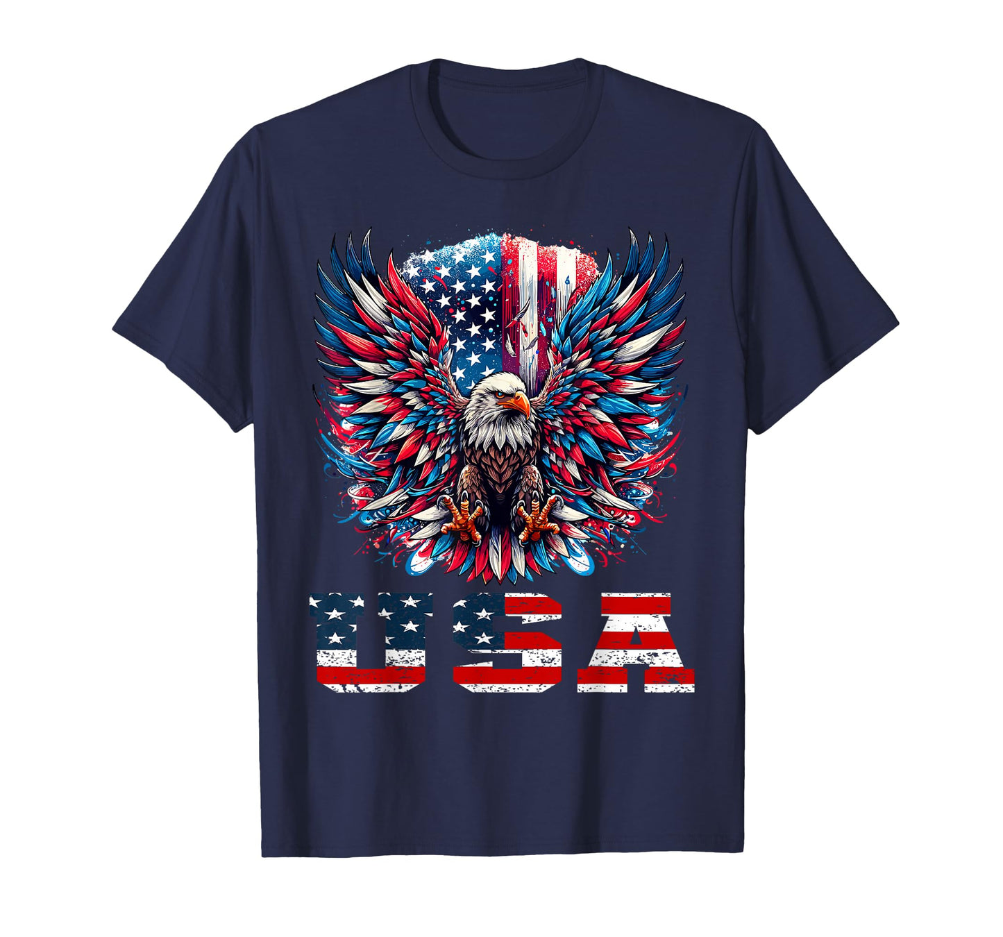 Patriotic Eagle USA Flag Design Graphic T-Shirt