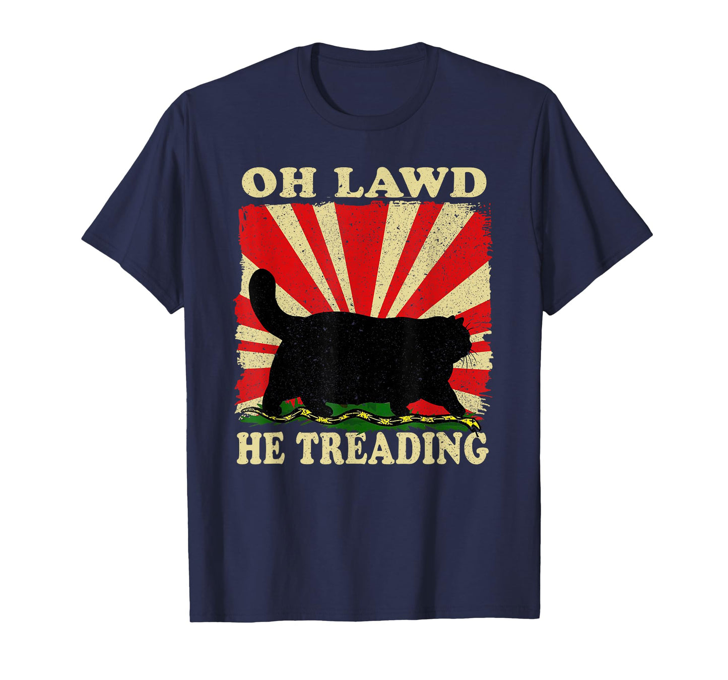 Oh Lawd He Treading Funny Cat T-Shirt