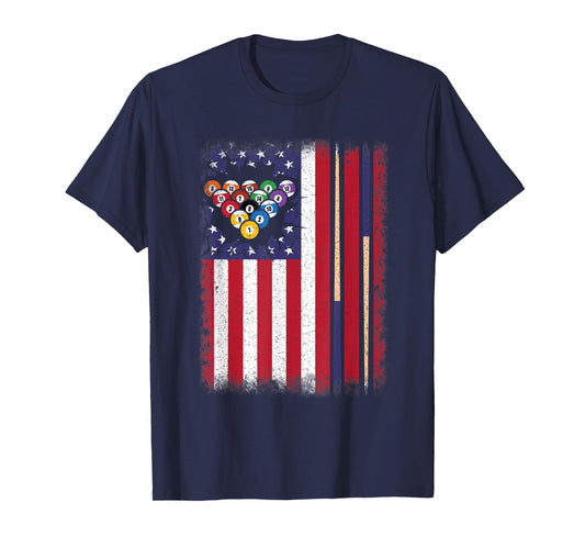 American Flag Pool Vintage Billiard Lover Men Women T-Shirt