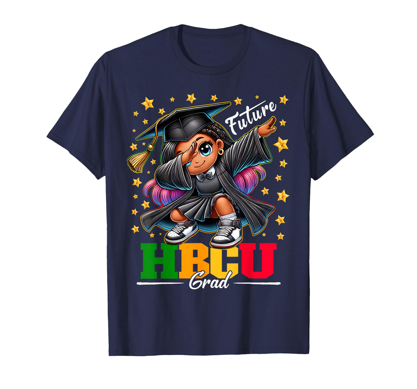 Proud Historical Black Colleges and Universities Future HBCU Grad Dabbing Girl Graduation T-Shirt for Girls Kids - Black - Small