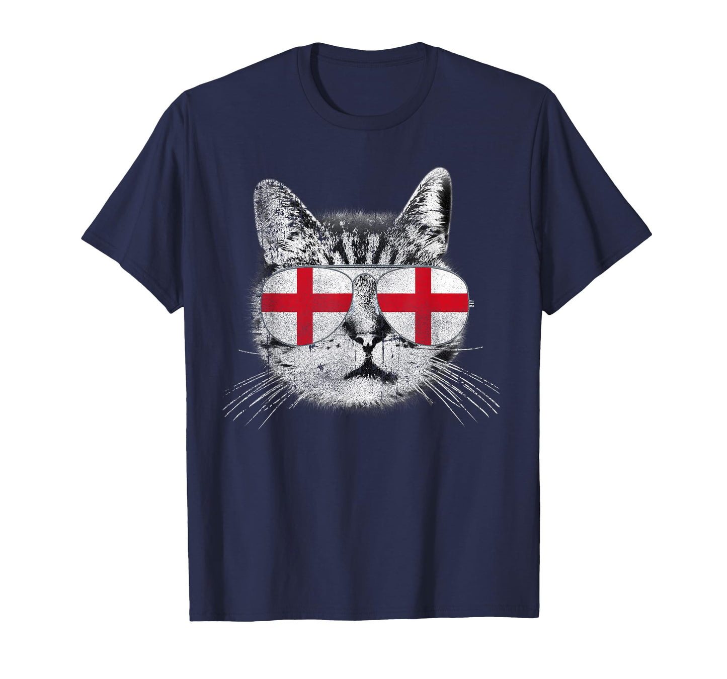 England - Flag Cat Vintage Men Women Graphic Cool T-Shirt