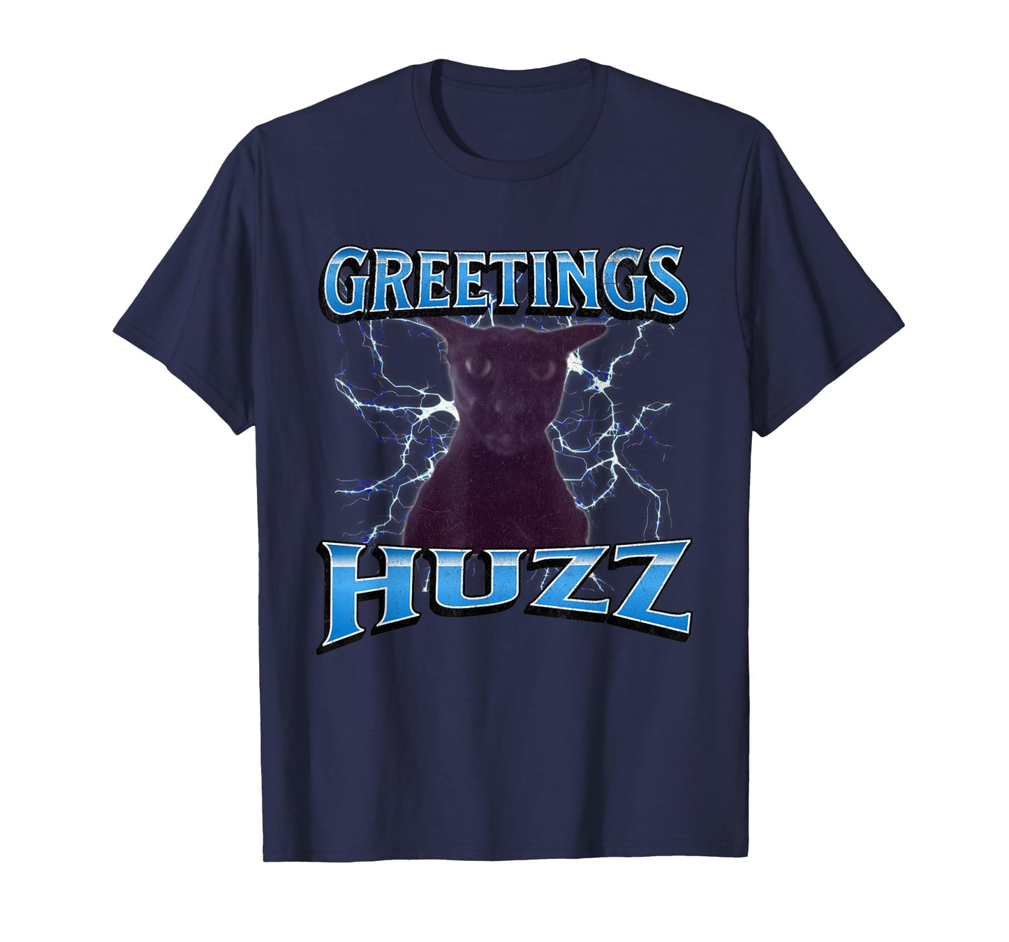 Greetings Huzz Funny Larry Cat Meme Bootleg Graphic T-Shirt for Men Women