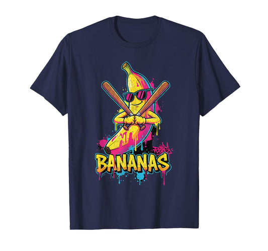 Baseball Banana Graffiti Urban Funny for Kids T-Shirt
