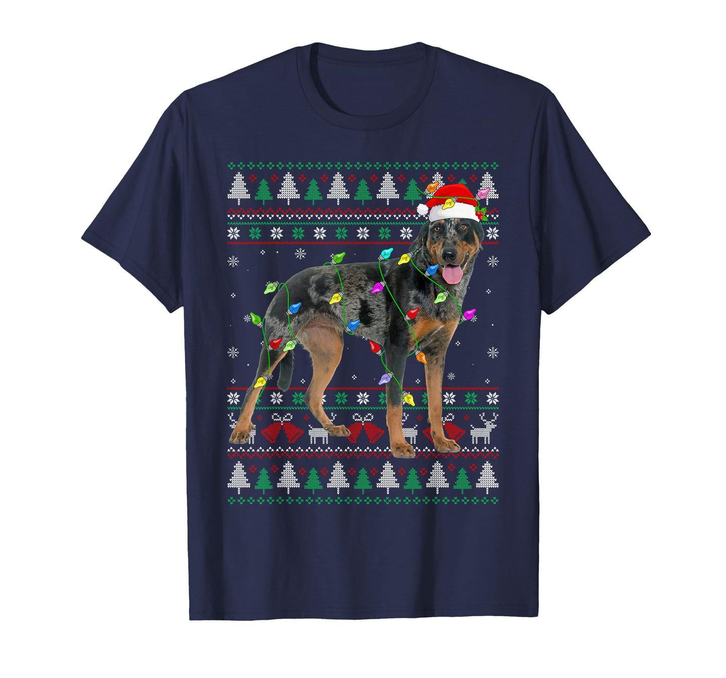 Harlequin Beauceron Dog Christmas Ugly Sweater Dog Xmas T-Shirt