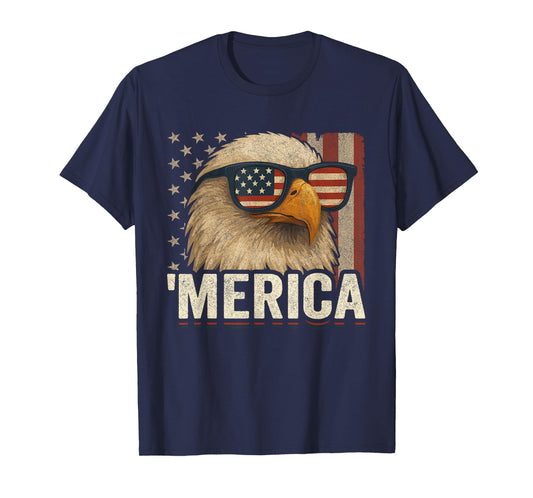 American Flag Patriotic Bald Eagle - 4th of July USA Merica T-Shirt