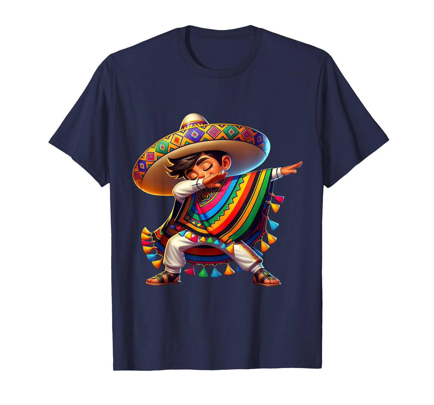 Mexican Boy Dabbing Poncho Cinco de Mayo T-Shirt