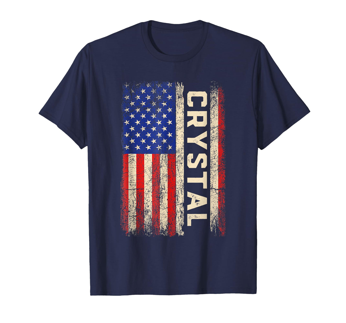 Crystal First Name Shirt Crystal Name American Flag T-Shirt