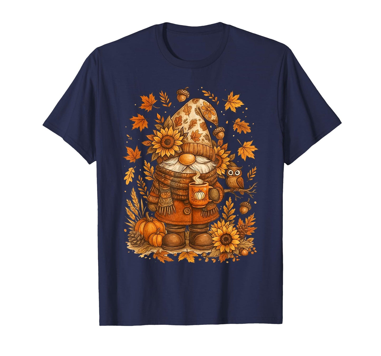 Happy Fall Y'all Gnome Pumpkin Autumn Thanksgiving Men Women T-Shirt