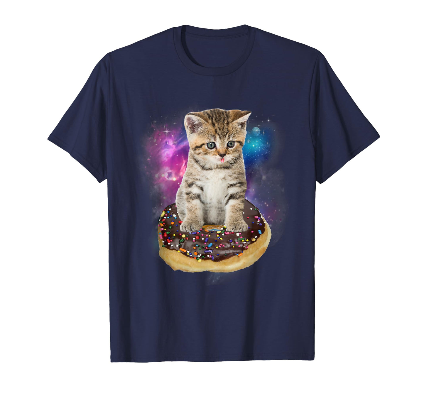 Space Donut Cat Shirt | Flying Kitty Galaxy T Shirt T-Shirt for Men Women Kids