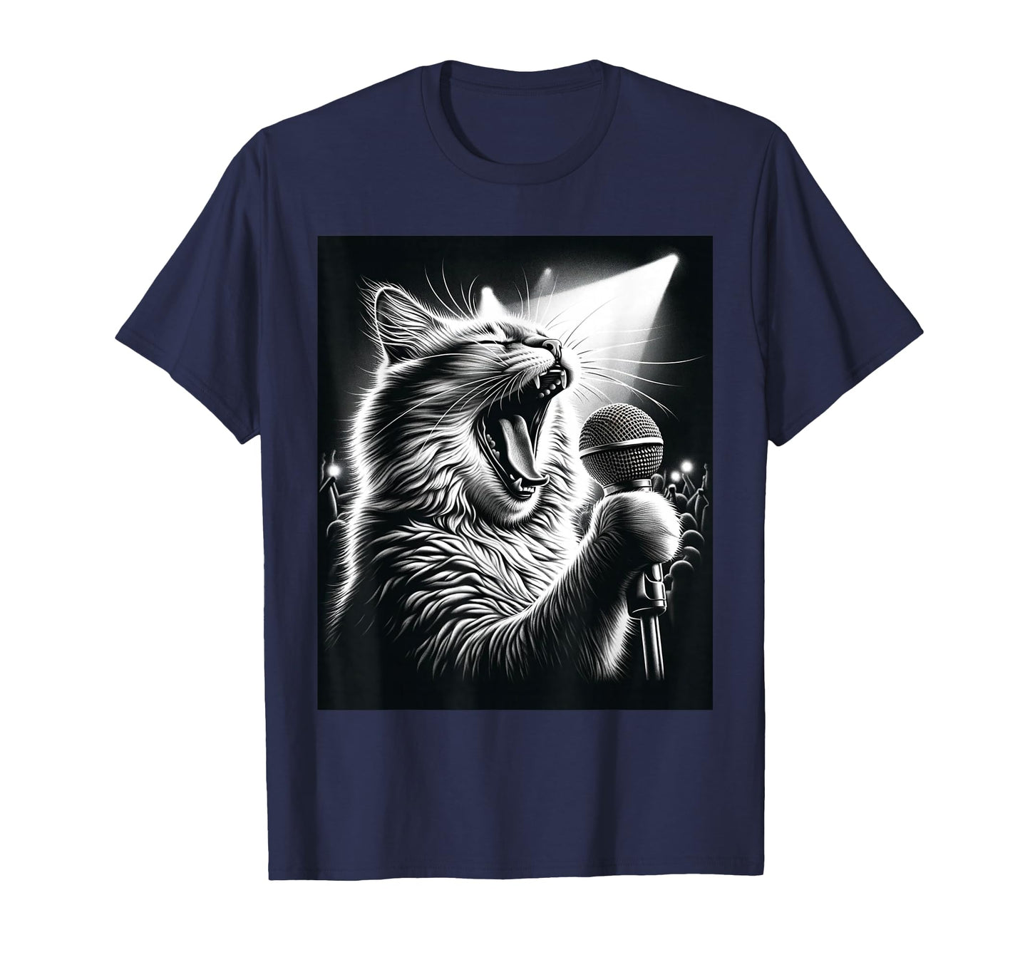 Band Musician Vocalist Singer Funny Cat Singing T-Shirt
