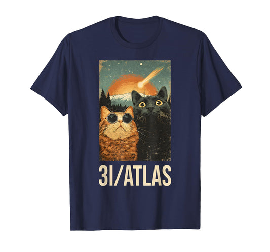 3I/Atlas Funny Cats & UFO Vintage Space Cat Lovers T-Shirt