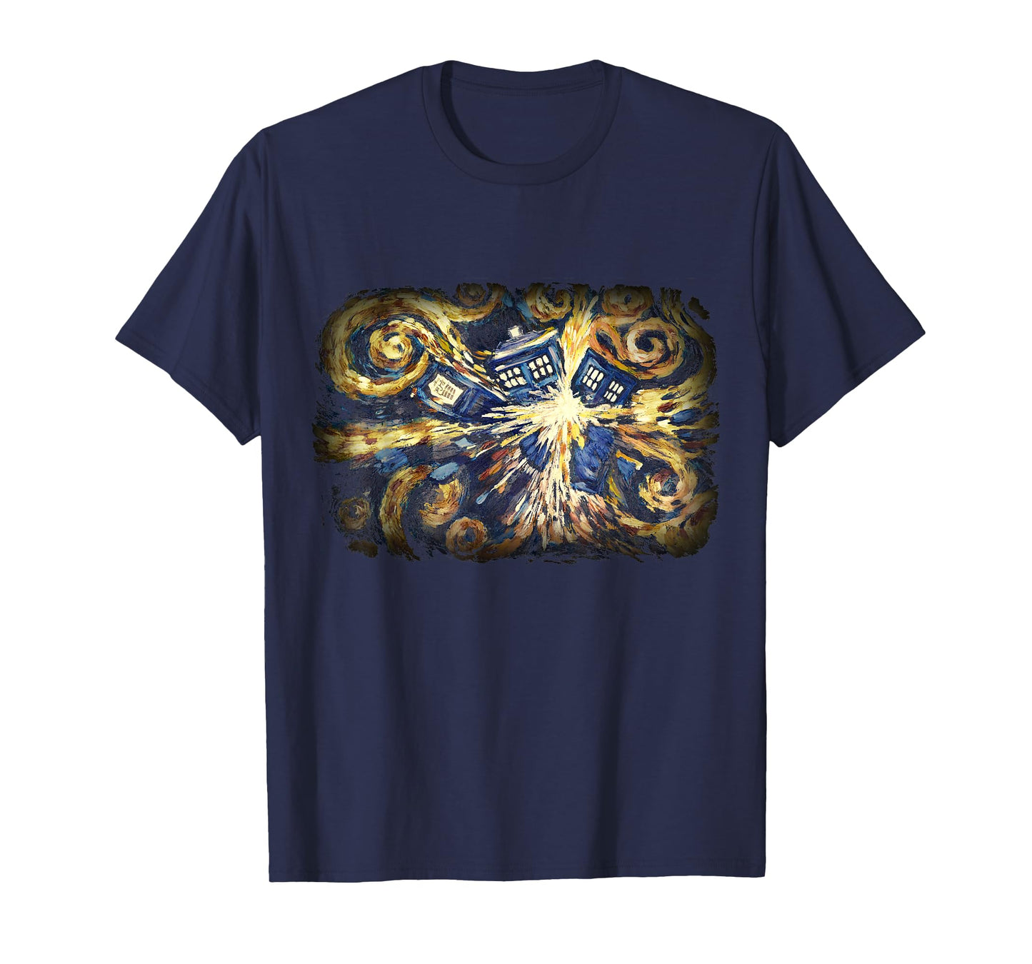 Art Tardis Van Gogh Time Travel Sci-Fi Fan T-Shirt