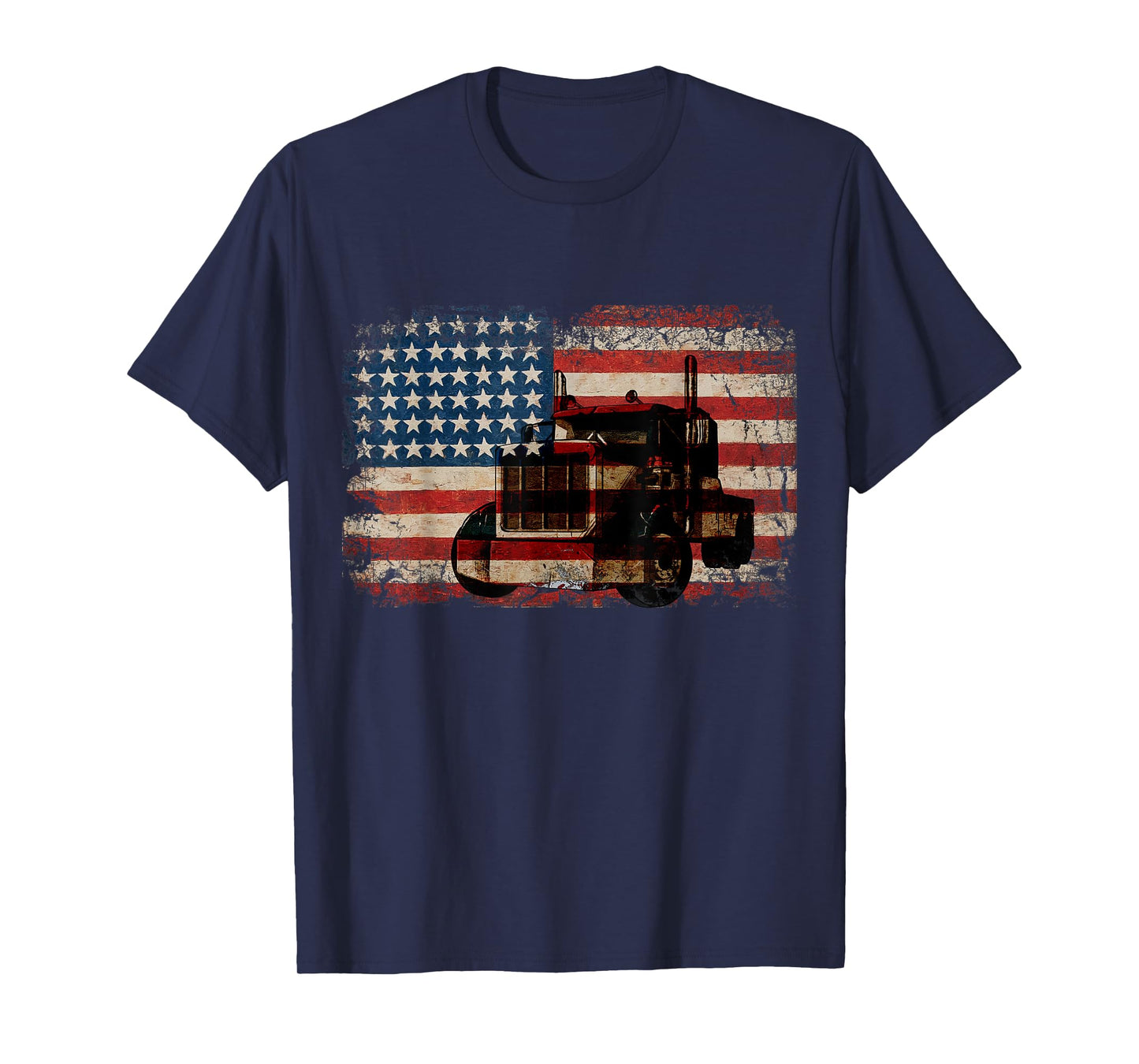 Truck Driver American Flag Trucker Gift Semi Truck T-Shirt