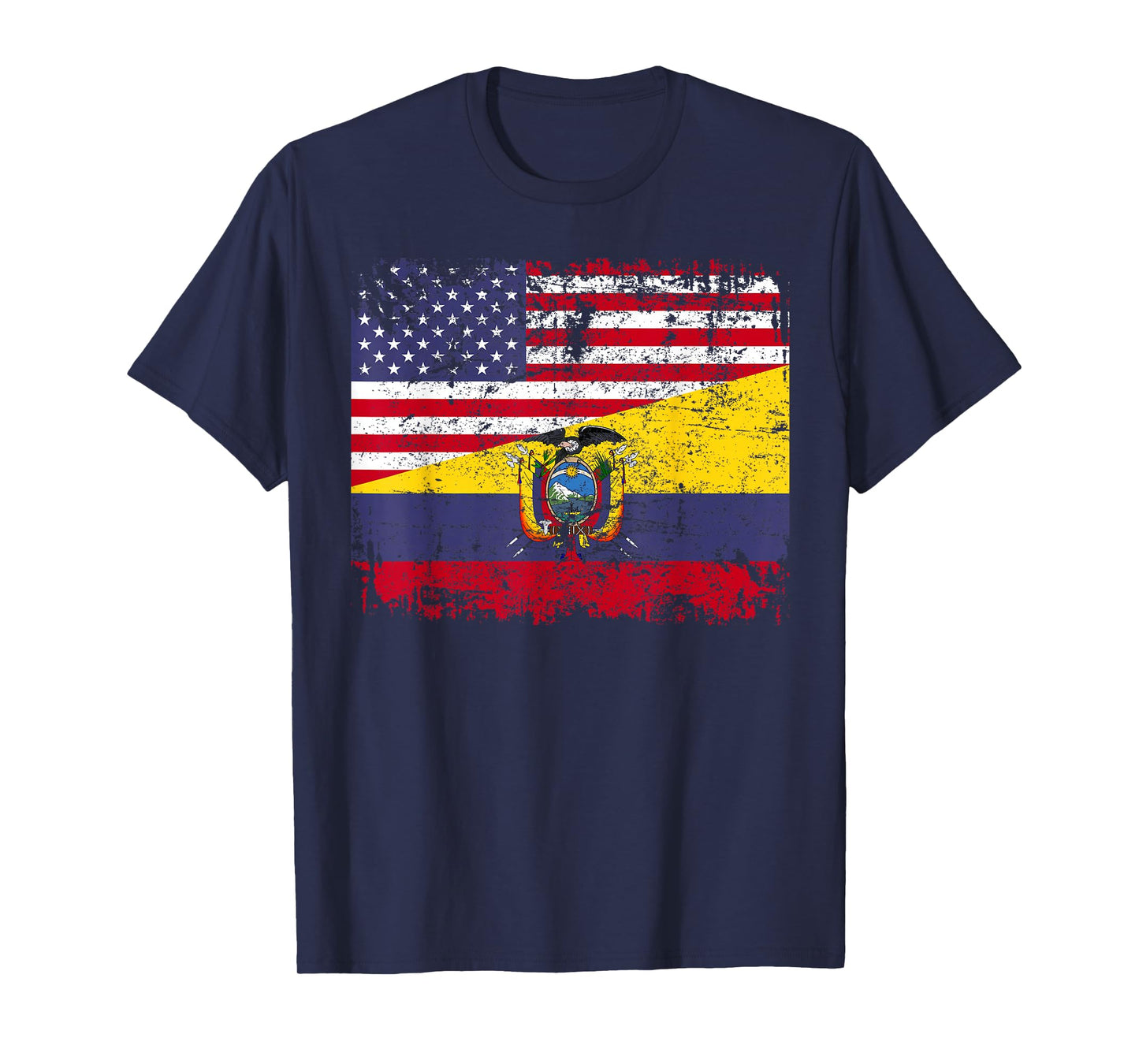 Ecuadorian Roots | Half American Flag | USA Ecuador Flag T-Shirt