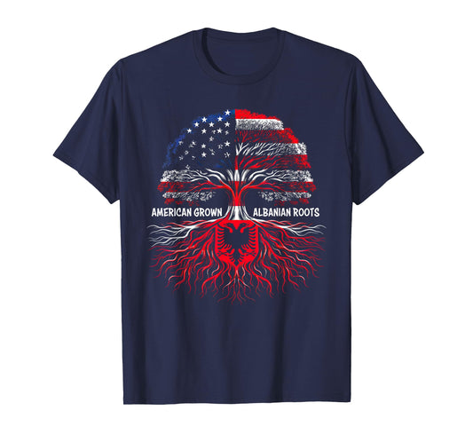 American Grown Albanian Roots Kosovo flag proud Albanian T-Shirt