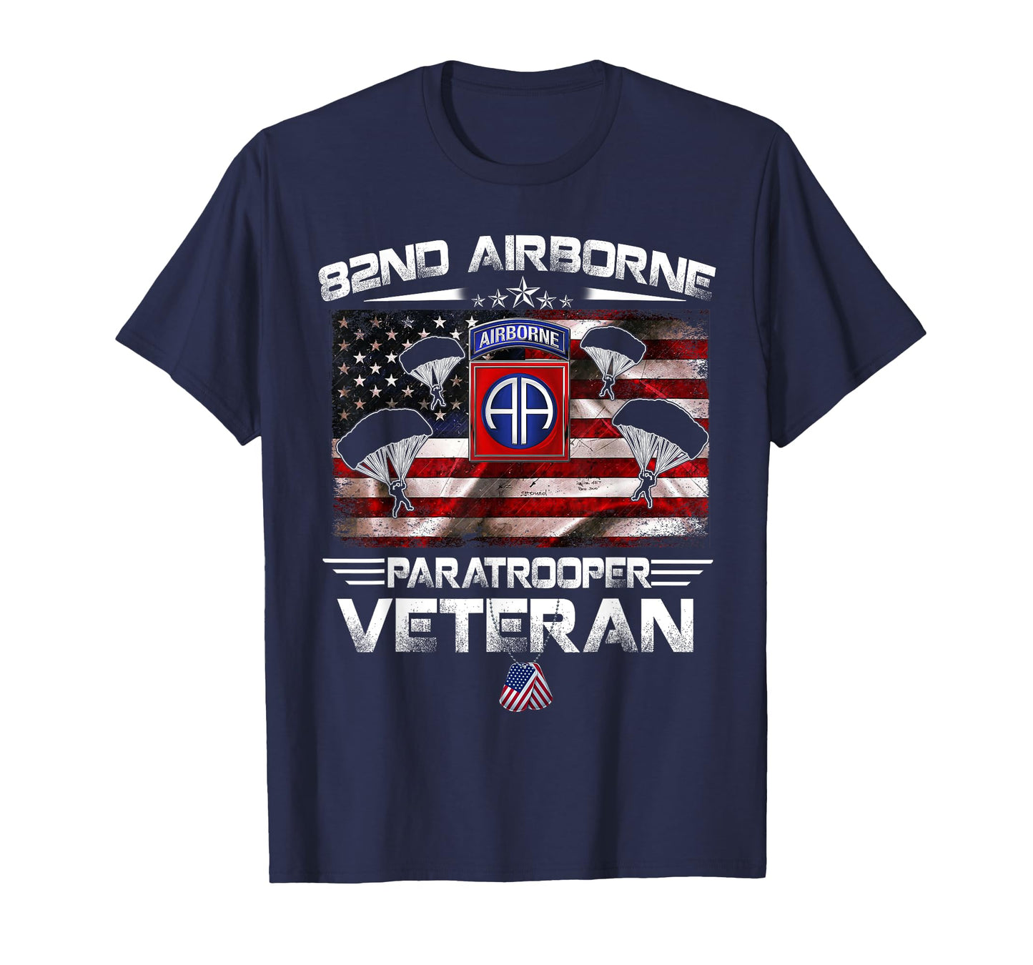 82nd Airborne Paratrooper Veteran Flag T-Shirt, Veterans Day T-Shirt