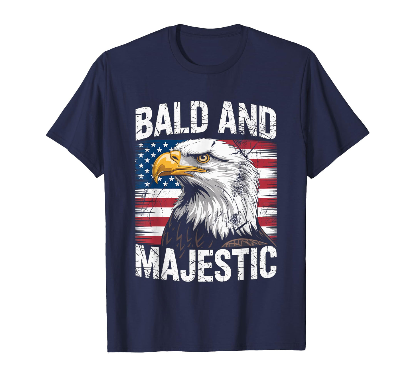 Bald And Majestic American Bald Eagle 4th Of July US Flag T-Shirt