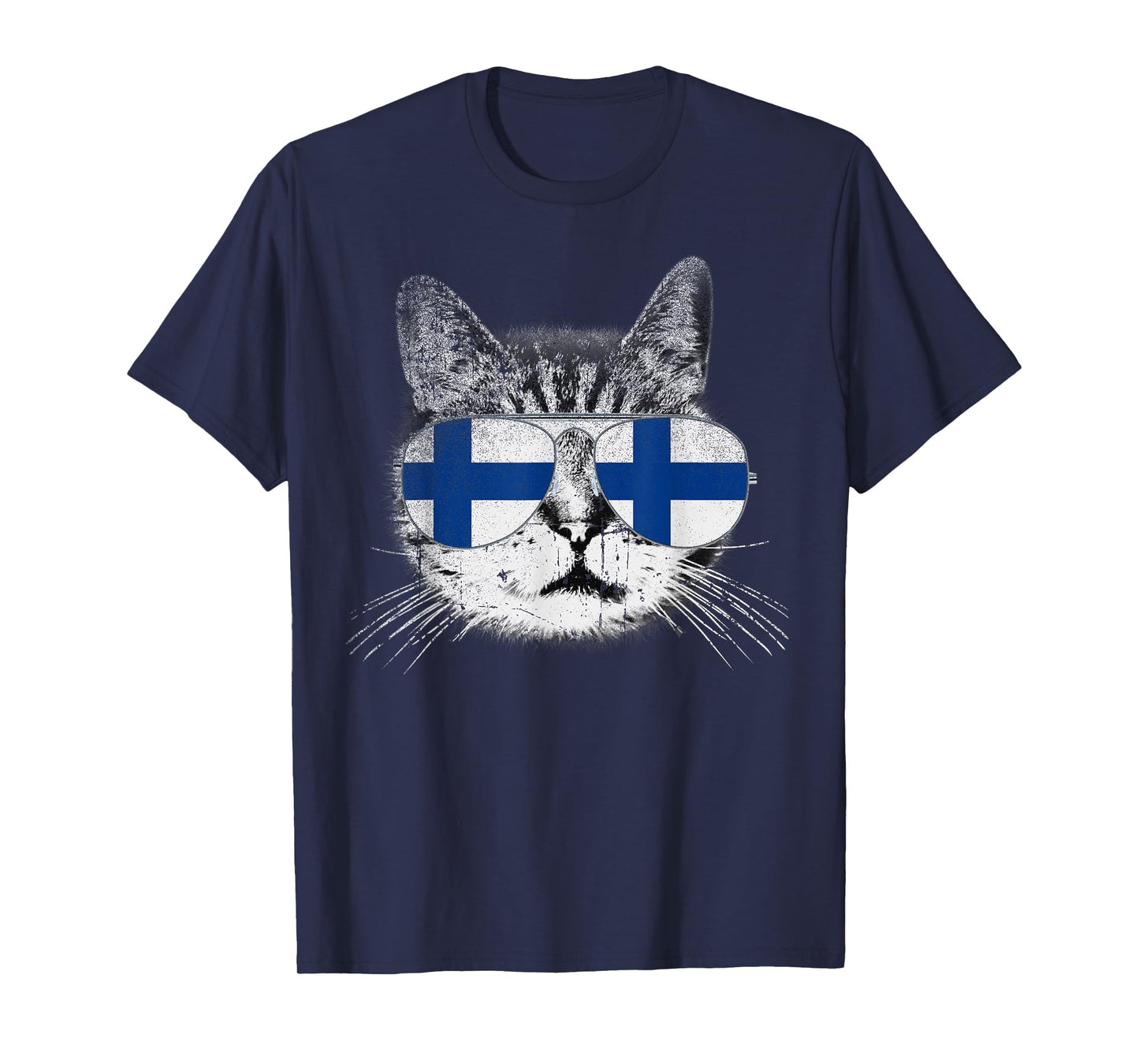 Finnish Finland Flag Country Roots Cat Lover Pride Gift T-Shirt