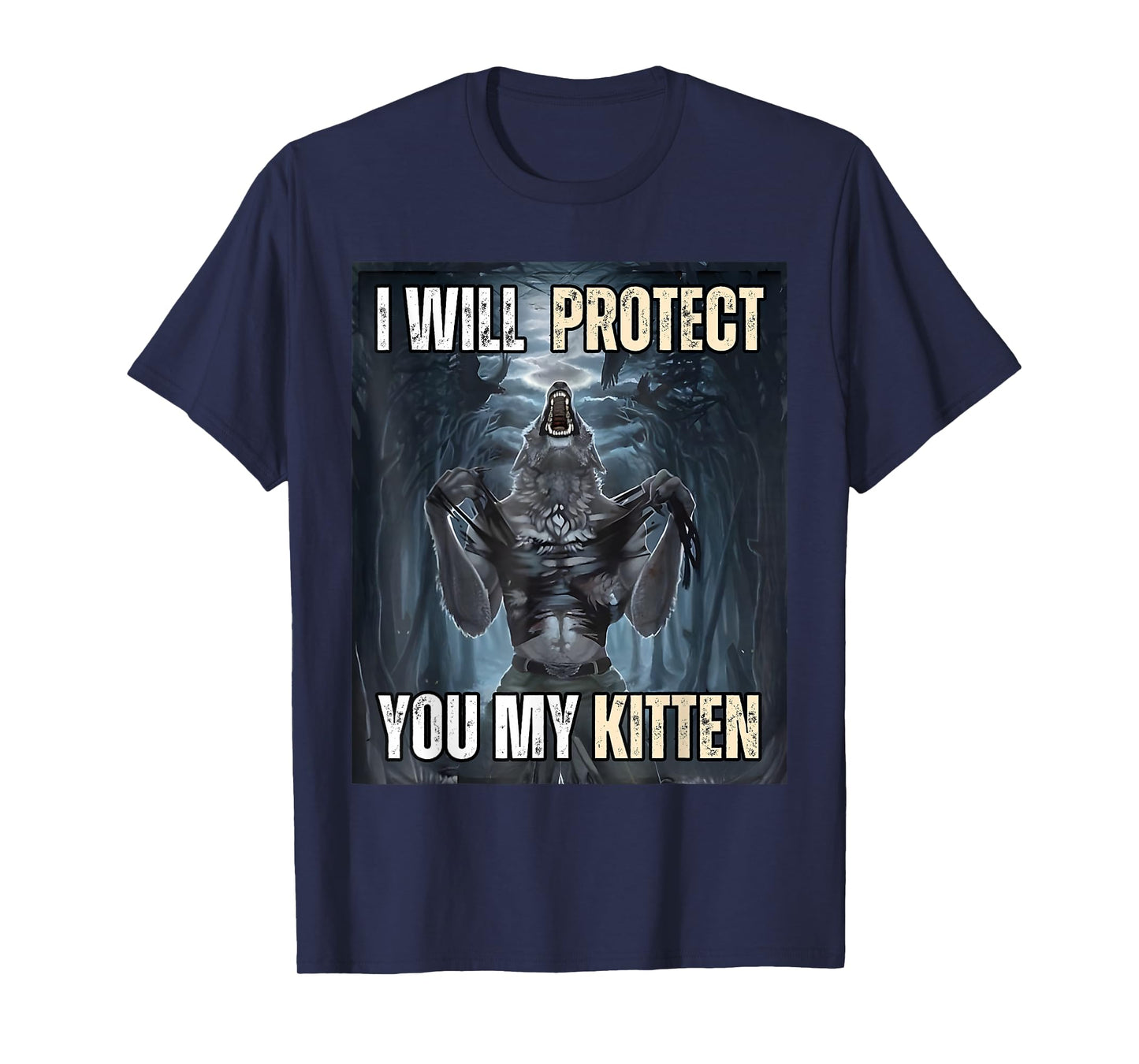 I'll protect you my kitten T-Shirt, Small, Black