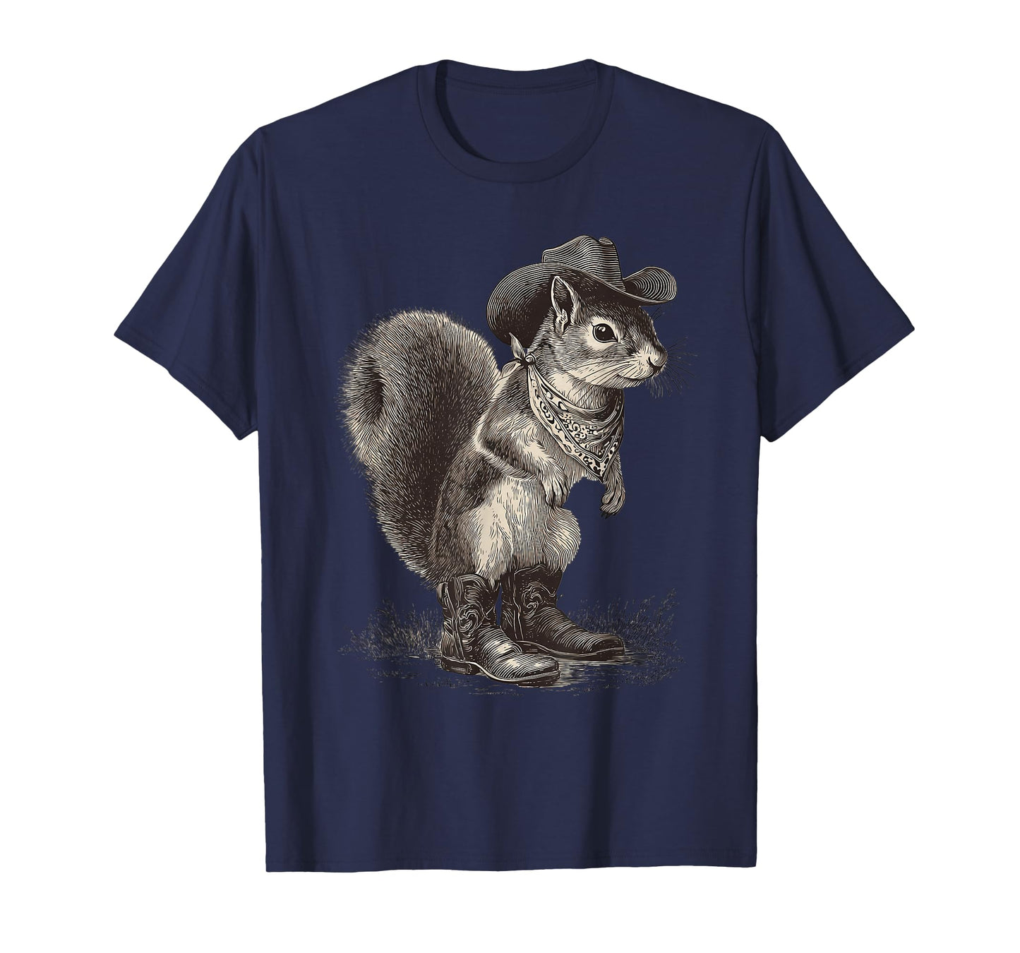 Country Cowboy Squirrel Vintage Rodeo Cowgirl Western Texax T-Shirt