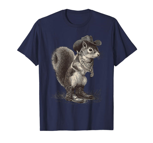 Country Cowboy Squirrel Vintage Rodeo Cowgirl Western Texax T-Shirt