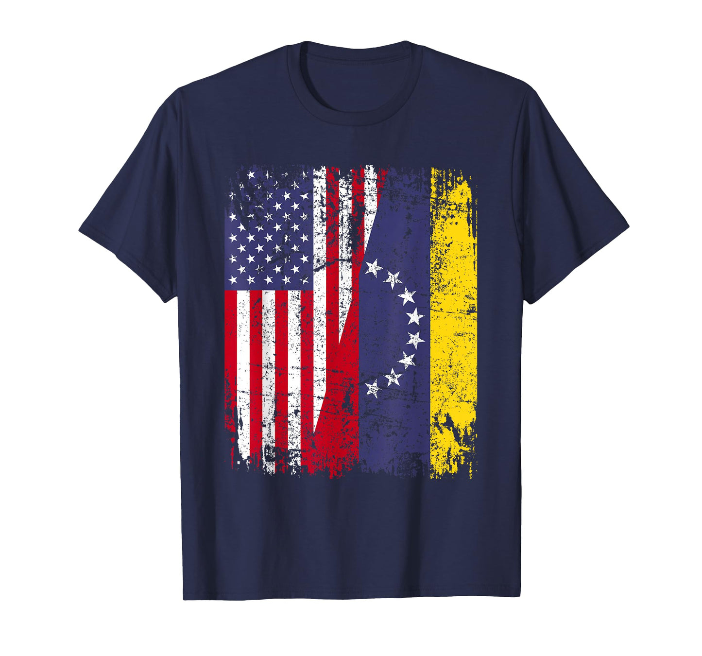 Venezuelan Roots | Half American Flag Venezuela T-Shirt