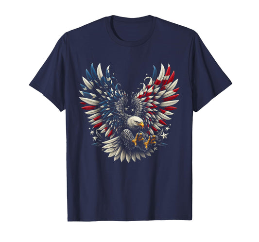 Patriotic American With Eagle And USA Flag Women Kids Men T-Shirt
