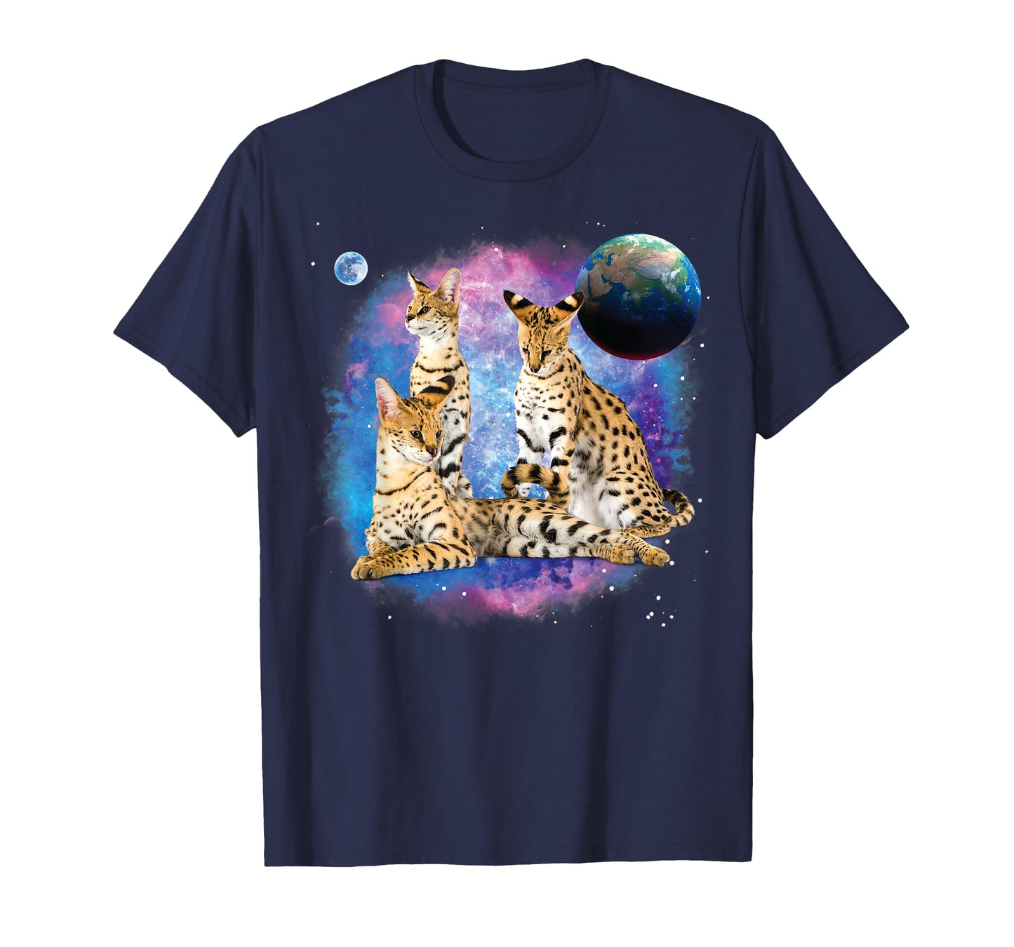 Serval Cats in the Galaxy, Serval Lover, Funny Serval Cat Men Women Kids T-Shirt